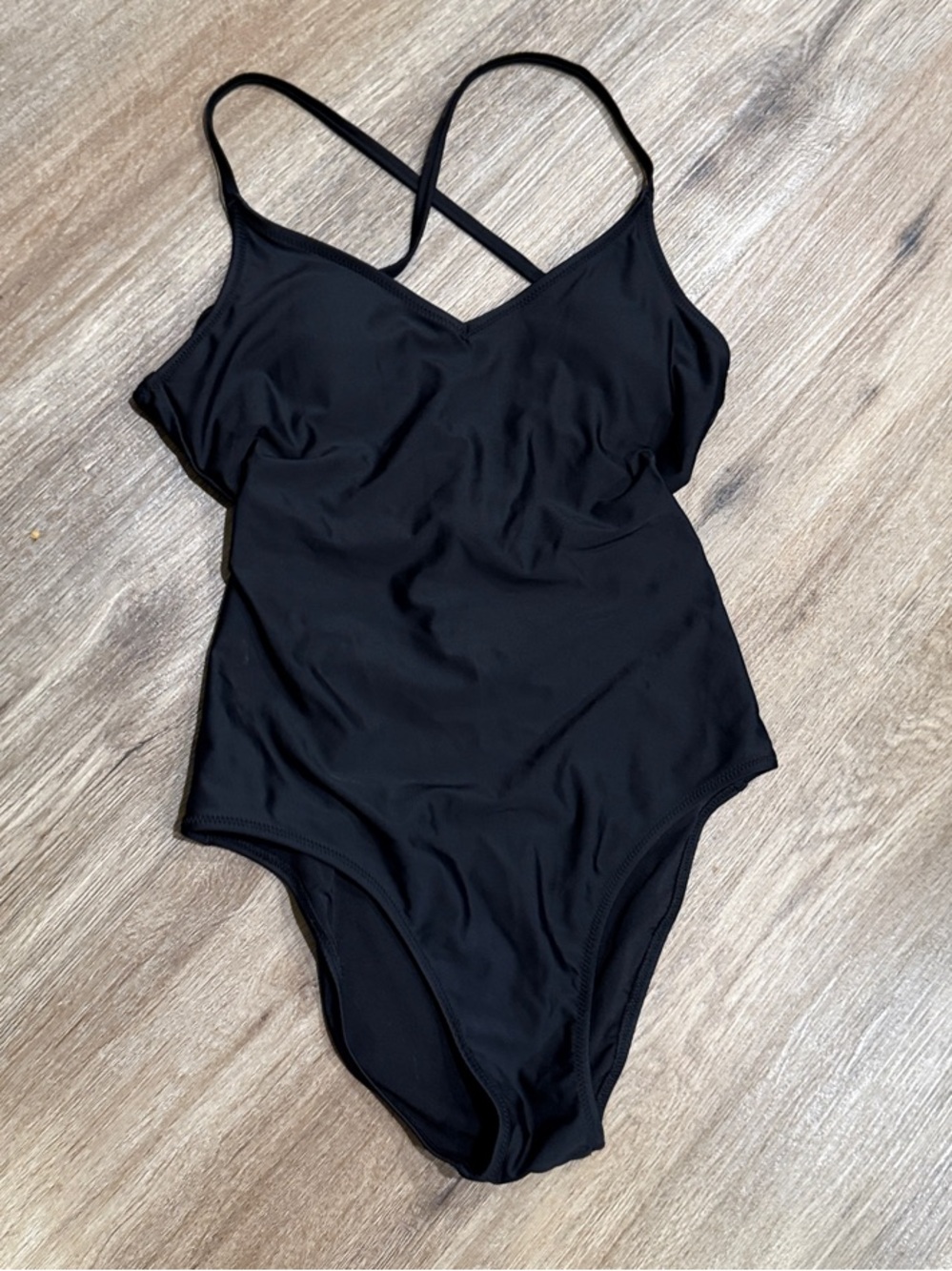 aerie Black Sexy Crisscross Strap Low Back One-Piece
